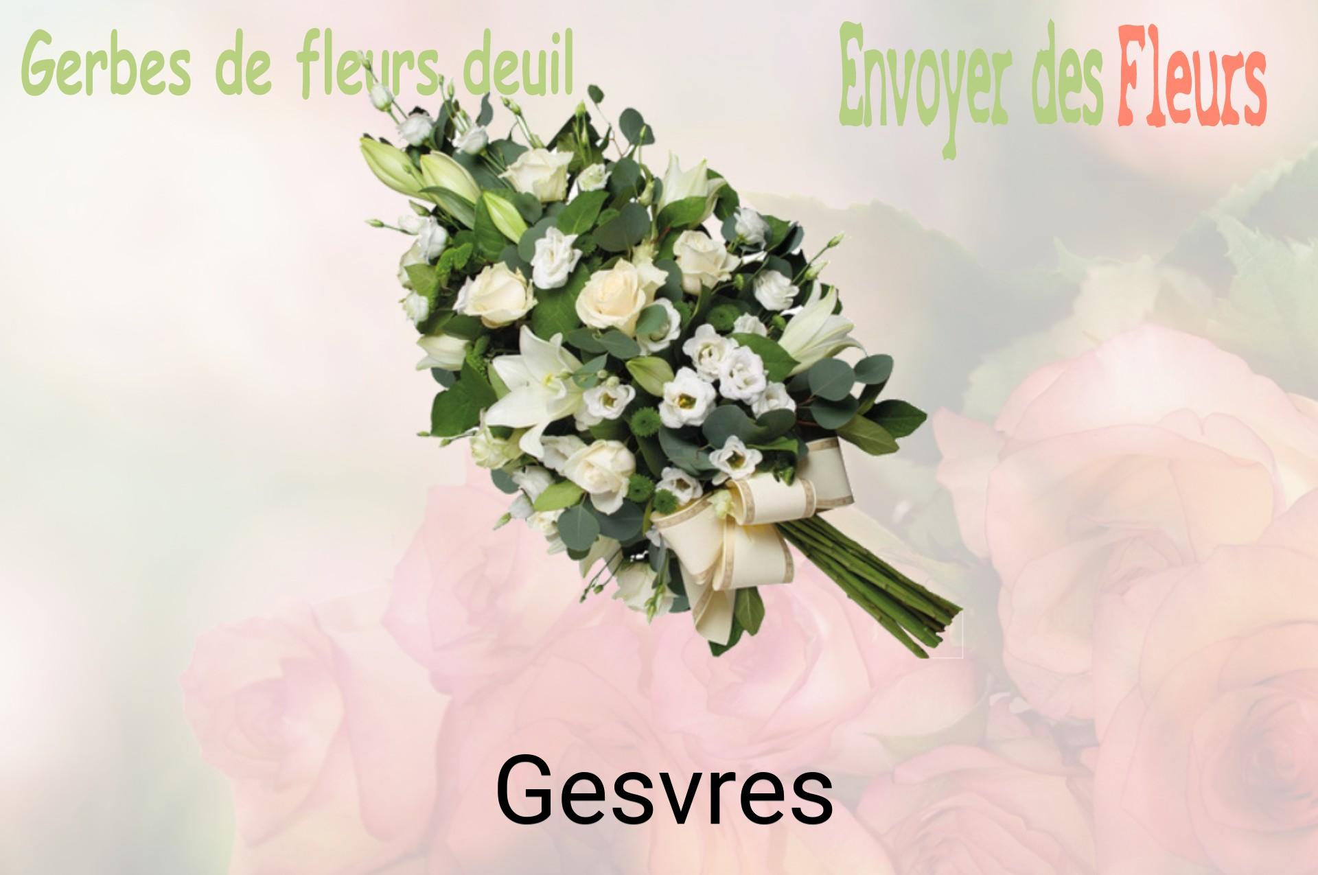 Gerbe de fleurs de deuil livrée à Gesvres